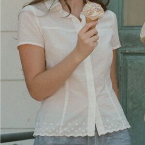 Brandy Melville scalloped collared shirt.